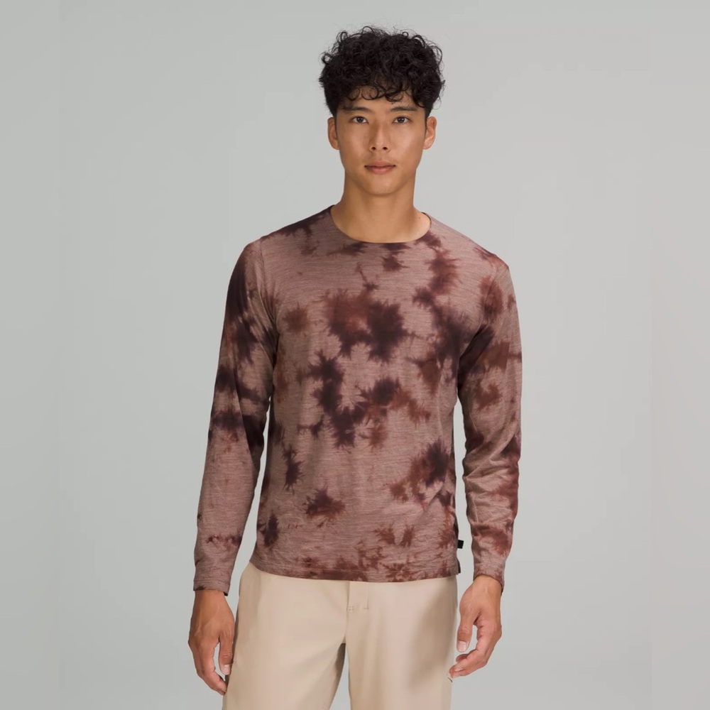 Lululemon lab Wool-Blend Tie Dye Long Sleeve Shirt Brown Size Large